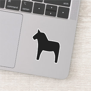 Dala Horse Black Vinyl Sticker