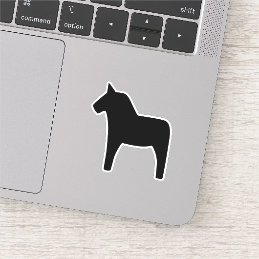 Dala Horse Black Vinyl Sticker (Ausschnitt)
