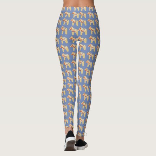 Dala Horse Blue Leggings (Rückseite)