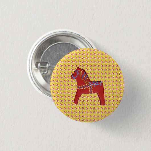 Dala Horse Button (Vorne & Hinten)