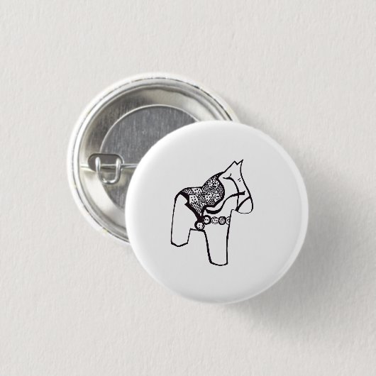 Dala Horse Button (Vorne & Hinten)