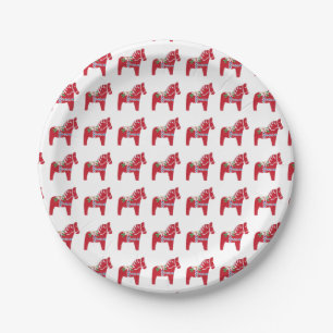 Dala Horse by Julia Persson-Morrill Paper Plate Pappteller