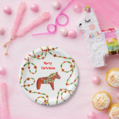 Dala Horse Christmas Paper Plate Pappteller (Party)