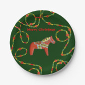 Dala Horse Christmas Plate Pappteller (Vorderseite)