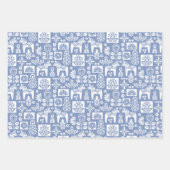 Dala Horse Collage Periwinkle Geschenkpapier Set (Vorderseite 3)