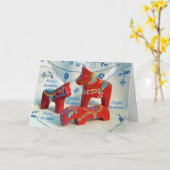 Dala Horse Collection Geburtskarte Karte (Gelbe Blume)