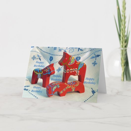 Dala Horse Collection Geburtskarte Karte (Vorderseite)