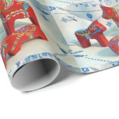 Dala Horse Collector Wrapping Geschenkpapier (Rolleneckpunkt)