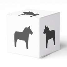 Dala Horse Dark Gray Favor Box