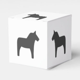 Dala Horse Dark Gray Favor Box Geschenkschachtel