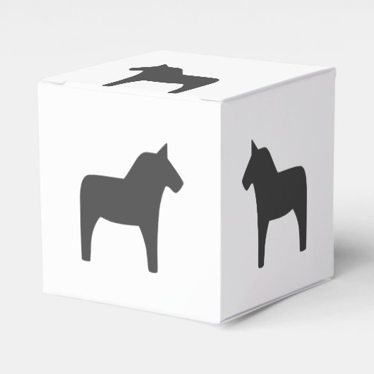Dala Horse Dark Gray Favor Box Geschenkschachtel (Vorderseite)