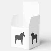 Dala Horse Dark Gray Favor Box Geschenkschachtel (Geöffnet)