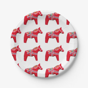 Dala Horse Dinner Plate Pappteller