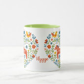 Dala Horse Folk Art Hygge Heart Pattern Mug Tasse (Zentrum)