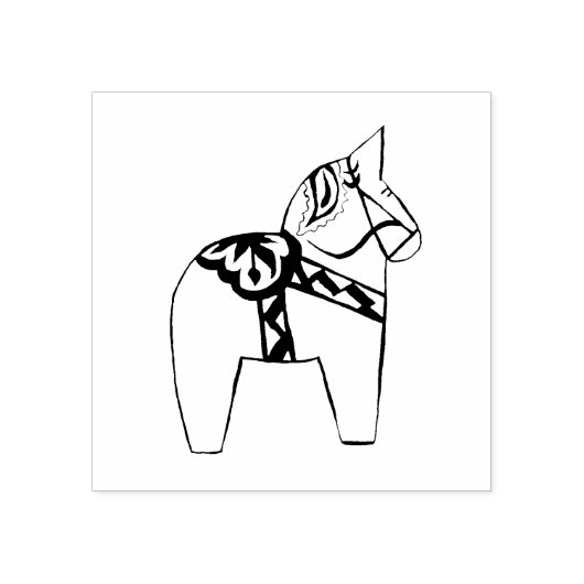 Dala Horse Gummistempel (Prägung)