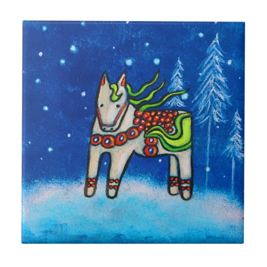 Dala Horse I Tile Untersetzer (Vorderseite)