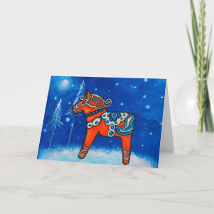 Dala Horse II Christmas Card Feiertagskarte