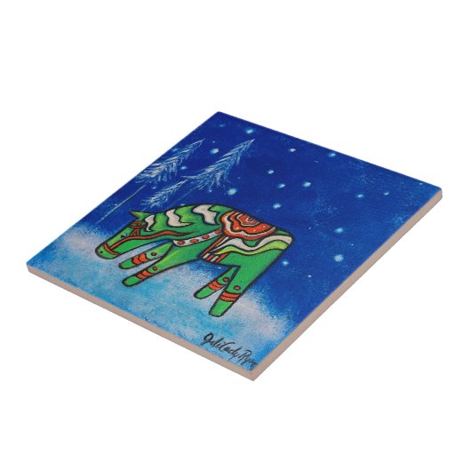 Dala Horse III Tile Untersetzer (Seite)