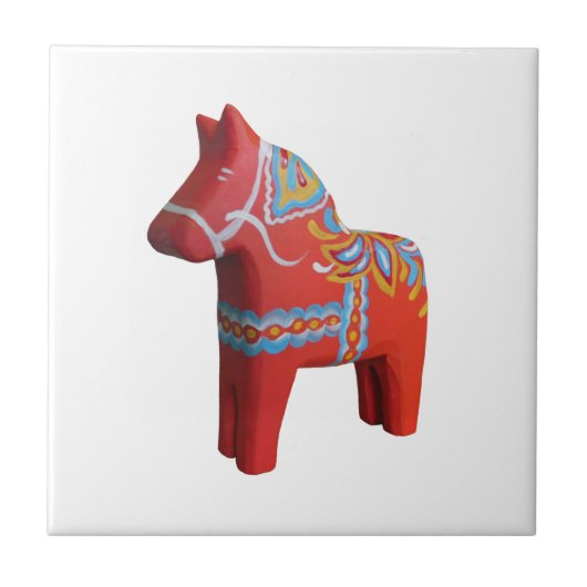 Dala Horse Keramik Tile Fliese (Vorderseite)