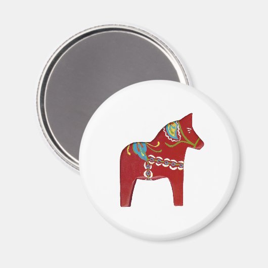 Dala Horse Magnet (Vorderseite/Rückseite)