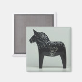 DALA HORSE-Magnet (schwarz) Magnet (Vorderseite/Rückseite)