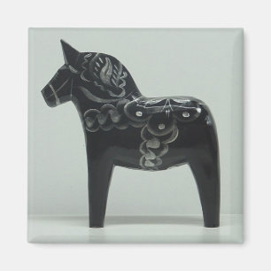 DALA HORSE-Magnet (schwarz) Magnet