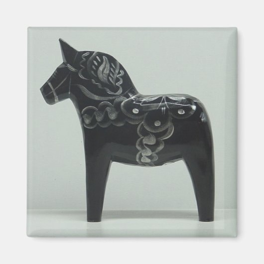 DALA HORSE-Magnet (schwarz) Magnet (Vorne)