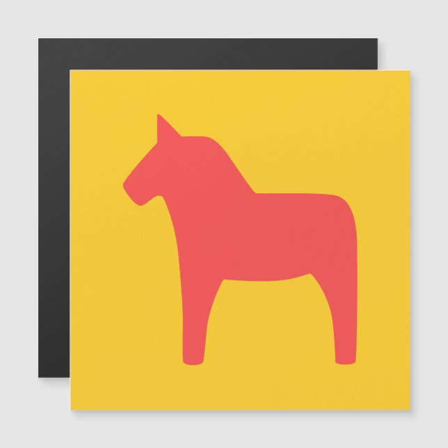 Dala Horse Magnetkarte (Vorne/Hinten)