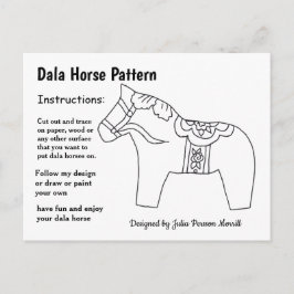 Dala Horse Muster zu teilen Feiertagspostkarte