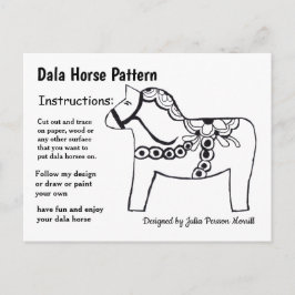 Dala Horse Muster zu teilen Feiertagspostkarte