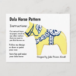 Dala Horse Muster zu teilen Feiertagspostkarte