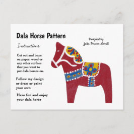 Dala Horse Muster zu teilen Feiertagspostkarte