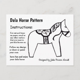 Dala Horse Muster zu teilen Feiertagspostkarte