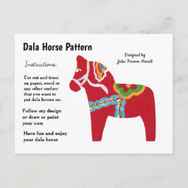 Dala Horse Muster zu teilen Feiertagspostkarte