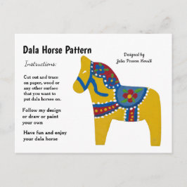 Dala Horse Muster zu teilen Feiertagspostkarte