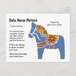Dala Horse Muster zu teilen Feiertagspostkarte