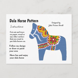 Dala Horse Muster zu teilen Feiertagspostkarte