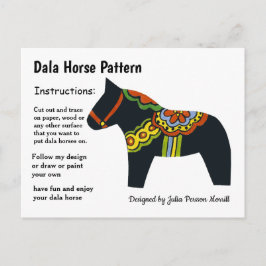 Dala Horse Muster zu teilen Feiertagspostkarte