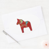 Dala Horse Oval Sticker (Umschlag)
