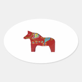 Dala Horse Oval Sticker