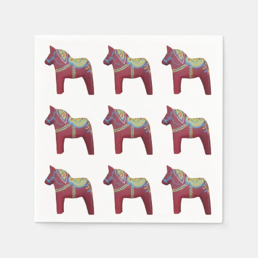 Dala Horse Paper Napkins Serviette (Vorderseite)