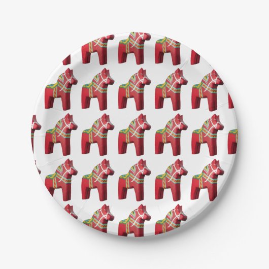 Dala Horse Paper Plate Pappteller (Vorderseite)