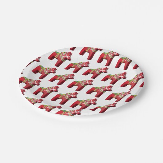 Dala Horse Paper Plate Pappteller (Schrägansicht)