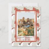 Dala Horse Pattern Christmas Holiday Photo Card Einladung (Vorderseite)
