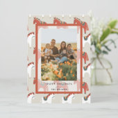 Dala Horse Pattern Christmas Holiday Photo Card Einladung (Stehend Vorderseite)