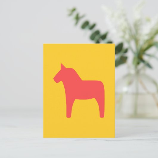 Dala Horse Postcard Postkarte (Stehend Vorderseite)