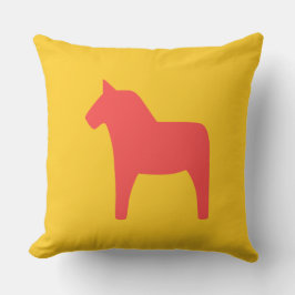 Dala Horse Red Throw Kissen