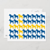 Dala Horse Schweden Flagge Postkarte (Vorne/Hinten)