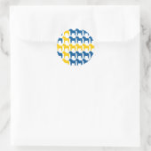 Dala Horse Schweden Flagge Runder Aufkleber (Tasche)
