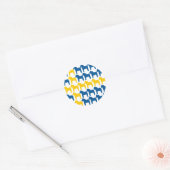 Dala Horse Schweden Flagge Runder Aufkleber (Umschlag)